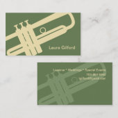 Trumpet Musician Teacher Player Studio Music Visitekaartje (Voorkant / Achterkant)