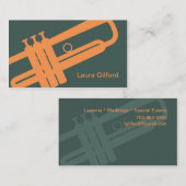 Trumpet Musician Teacher Player Studio Music Visitekaartje (Voorkant / Achterkant)