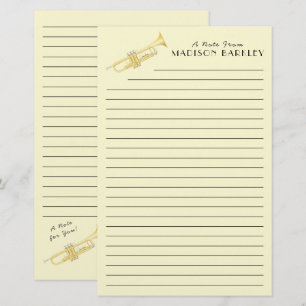 Trumpet Musician Teacher Stationery Briefpapier