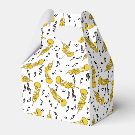 Trumpet Muzieknoten Patroon Bedankdoosjes (Voorkant Zijde)