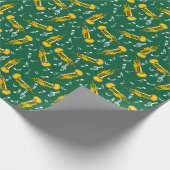 Trumpet Muzieknoten Patroon Cadeaupapier (Hoek)