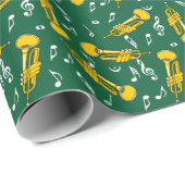 Trumpet Muzieknoten Patroon Cadeaupapier (Rol Hoek)