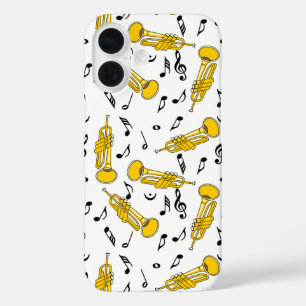 Trumpet Muzieknoten Patroon iPhone 16 Hoesje