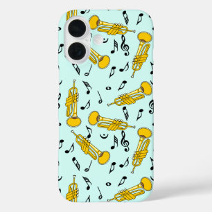 Trumpet Muzieknoten Patroon iPhone 16 Hoesje