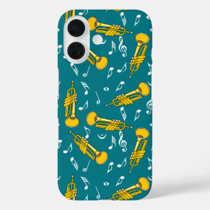 Trumpet Muzieknoten Patroon iPhone 16 Hoesje