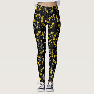 Trumpet Muzieknoten Patroon Leggings