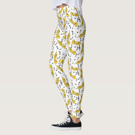 Trumpet Muzieknoten Patroon Leggings (Links)