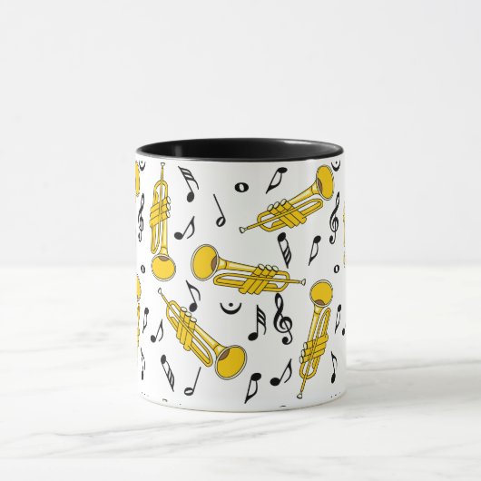 Trumpet Muzieknoten Patroon Mok (Midden)