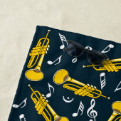 Trumpet Muzieknoten Patroon Strandlaken (In situ)