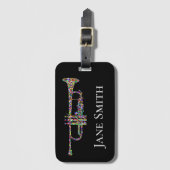 Trumpet name brass instrument hoesje bagagelabel (Voorkant (verticaal))