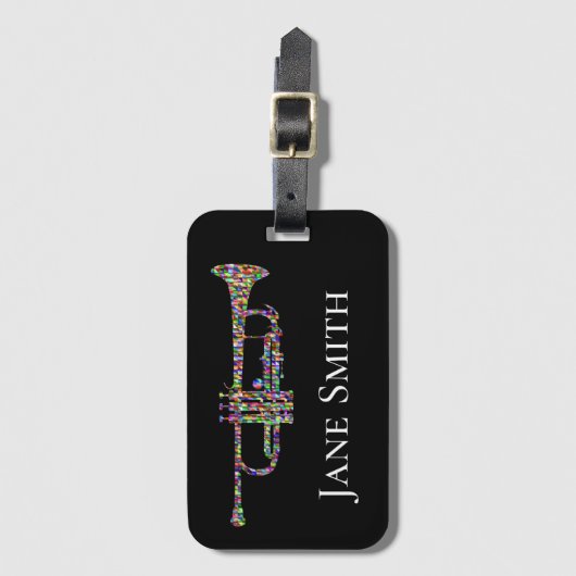 Trumpet name brass instrument hoesje bagagelabel (Voorkant (verticaal))