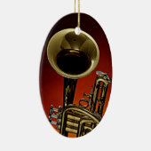 Trumpet of Cornet Red Background Ornament (Rechts)