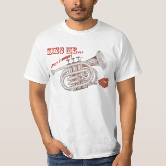 Trumpet of cornet Shirt "Kus me" (Voorkant)