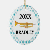 Trumpet persoonlijke kerstcadeautjes voor band keramisch ornament (Rechts)