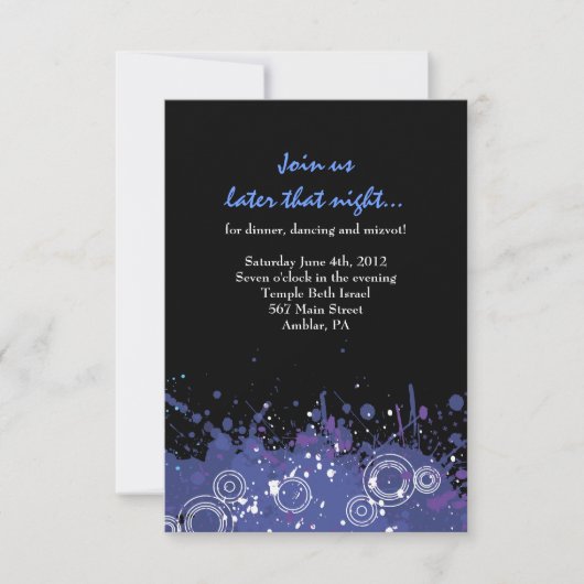 Trumpet & Piano Musical Bar Bat Mitzvah Party Card Kaart (Voorkant)