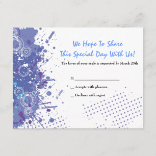 Trumpet & Piano Musical Bar Bat Mitzvah Reply RSVP Kaartje