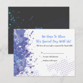 Trumpet & Piano Musical Bar Bat Mitzvah Reply RSVP Kaartje (Voorkant / Achterkant)