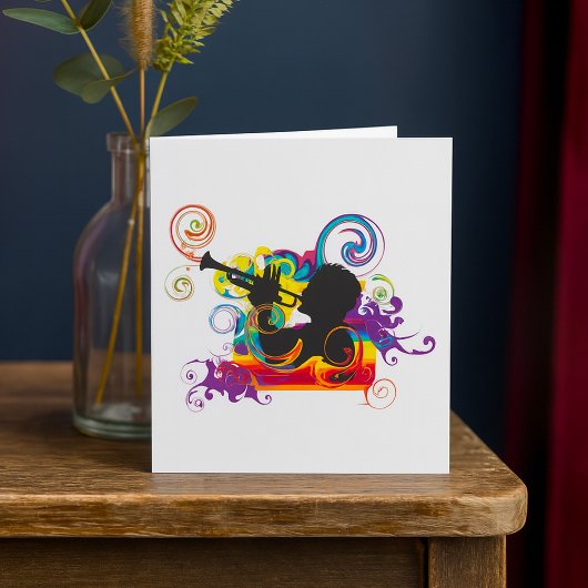 Trumpet Player Art Work Kaart