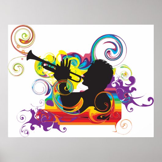 Trumpet Player Art Work Poster (Voorkant)