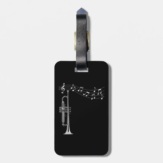 Trumpet Player Bagagelabel (Achterkant verticaal)