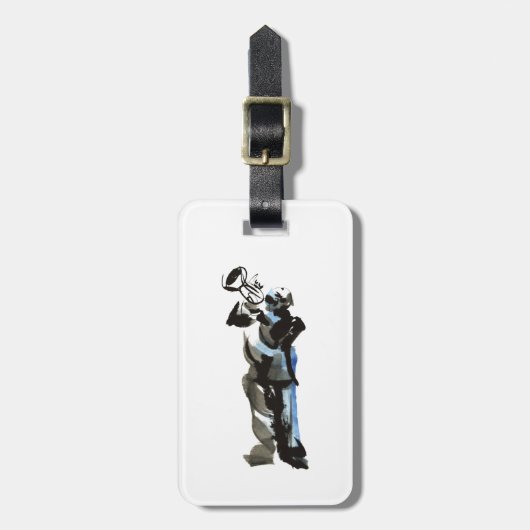 Trumpet Player Bagagelabel (Voorkant verticaal)
