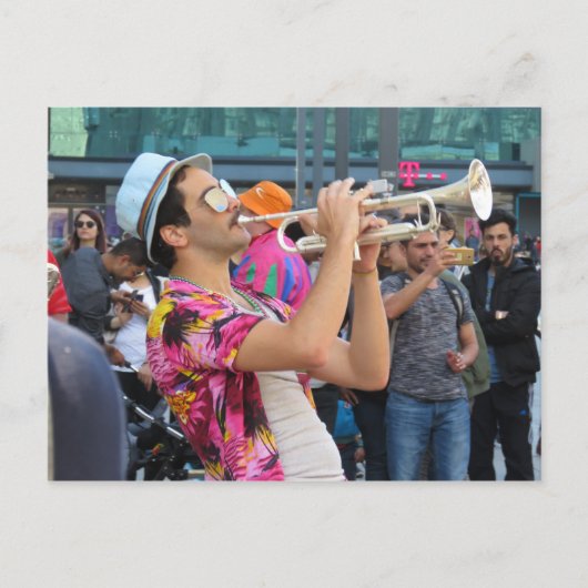 Trumpet Player, Berlin, Duitsland Briefkaart (Voorkant)