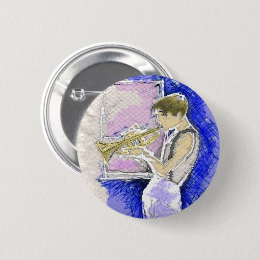Trumpet Player Button (Voorkant /achterkant)