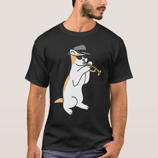Trumpet Player Cat Jazz T-shirt (Voorkant)