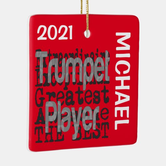 Trumpet Player Extraordinaire CUSTOM Keramisch Ornament (Rechts)