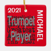 Trumpet Player Extraordinaire CUSTOM Keramisch Ornament (Voorkant)