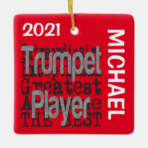 Trumpet Player Extraordinaire CUSTOM Keramisch Ornament
