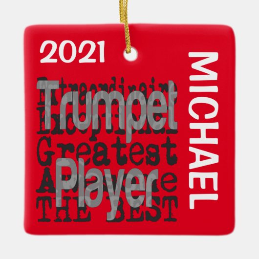 Trumpet Player Extraordinaire CUSTOM Keramisch Ornament (Voorkant)