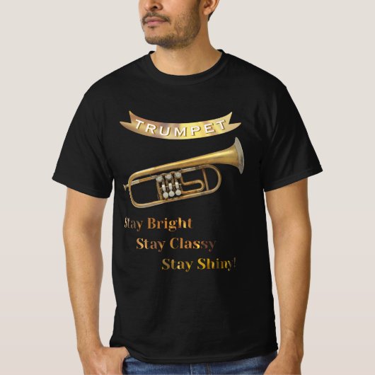 Trumpet Player Funny Humor Musical Instrument T-shirt (Voorkant)