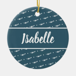 Trumpet Player Gift Custom Personalized Musician Keramisch Ornament