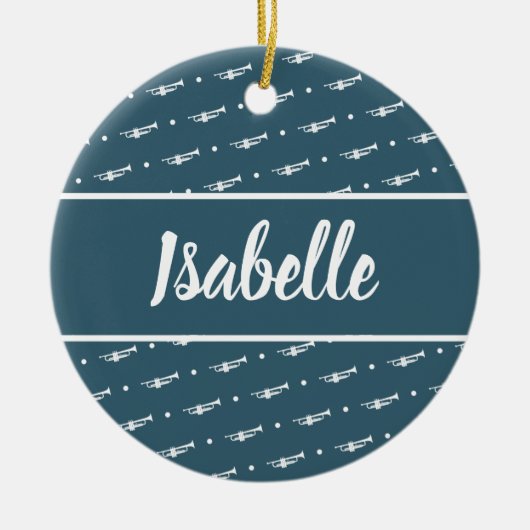 Trumpet Player Gift Custom Personalized Musician Keramisch Ornament (Voorkant)