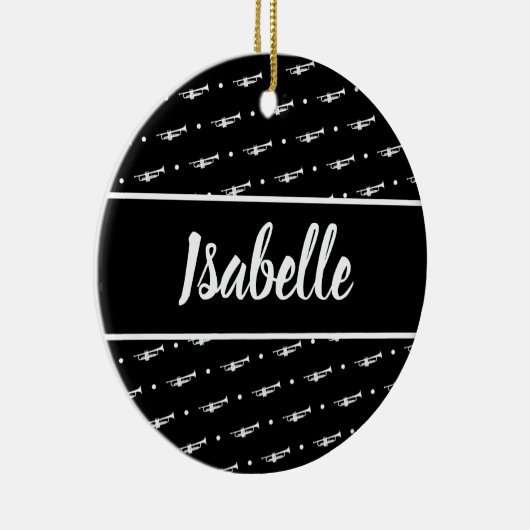 Trumpet Player Gift Custom Personalized Musician Keramisch Ornament (Rechts)