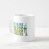 Trumpet Player Gift Drie kleppen muziekinstrument Koffiemok (Voorkant links)