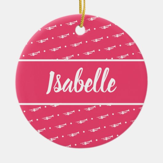 Trumpet Player Gift Musician Aangepast op maat Keramisch Ornament (Voorkant)