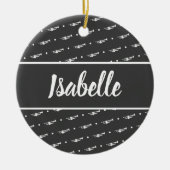 Trumpet Player Gift Personalized Musician Black Keramisch Ornament (Voorkant)