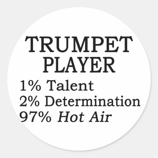 Trumpet Player Hot Air Ronde Sticker (Voorkant)