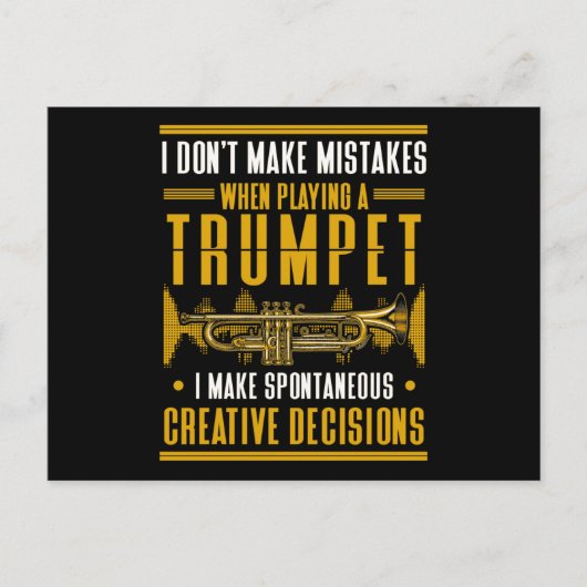 Trumpet Player Humor Jazz Music Briefkaart (Voorkant)
