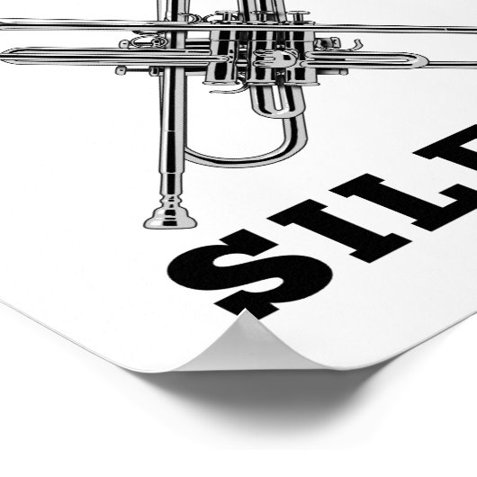 Trumpet Player I Destroy Silence Poster (Hoek)