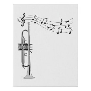 Trumpet Player Imitatie Canvas Print