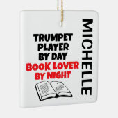 Trumpet Player is dol op CUSTOM lezen Keramisch Ornament (Rechts)