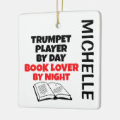 Trumpet Player is dol op CUSTOM lezen Keramisch Ornament (Links)