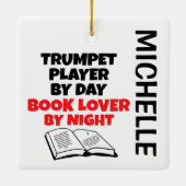 Trumpet Player is dol op CUSTOM lezen Keramisch Ornament (Achterkant)