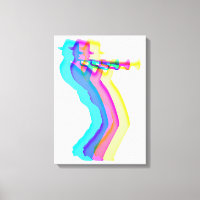Trumpet Player Jazz Music Canvas afdrukken
