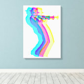 Trumpet Player Jazz Music Canvas afdrukken (Insitu (Houten vloer))