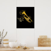 Trumpet Player Jazz Music Gift Big Band Trumpet Poster (Keuken)