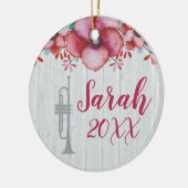 Trumpet Player Music Gift Floral Specialized Cera Keramisch Ornament (Links)